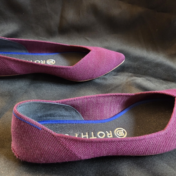 ROTHY'S The Merino Aubergine Purple Pointed Flat Shoes 8.5 - Picture 5 of 11